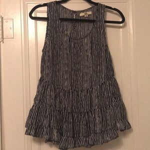 Medium Black & White Peplum Tank